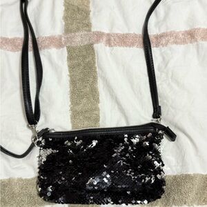 Sequin Black Crossbody Bag